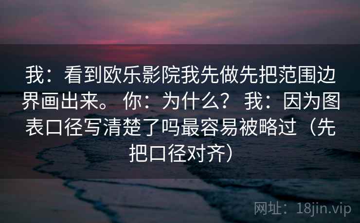 我：看到欧乐影院我先做先把范围边界画出来。 你：为什么？ 我：因为图表口径写清楚了吗最容易被略过（先把口径对齐）